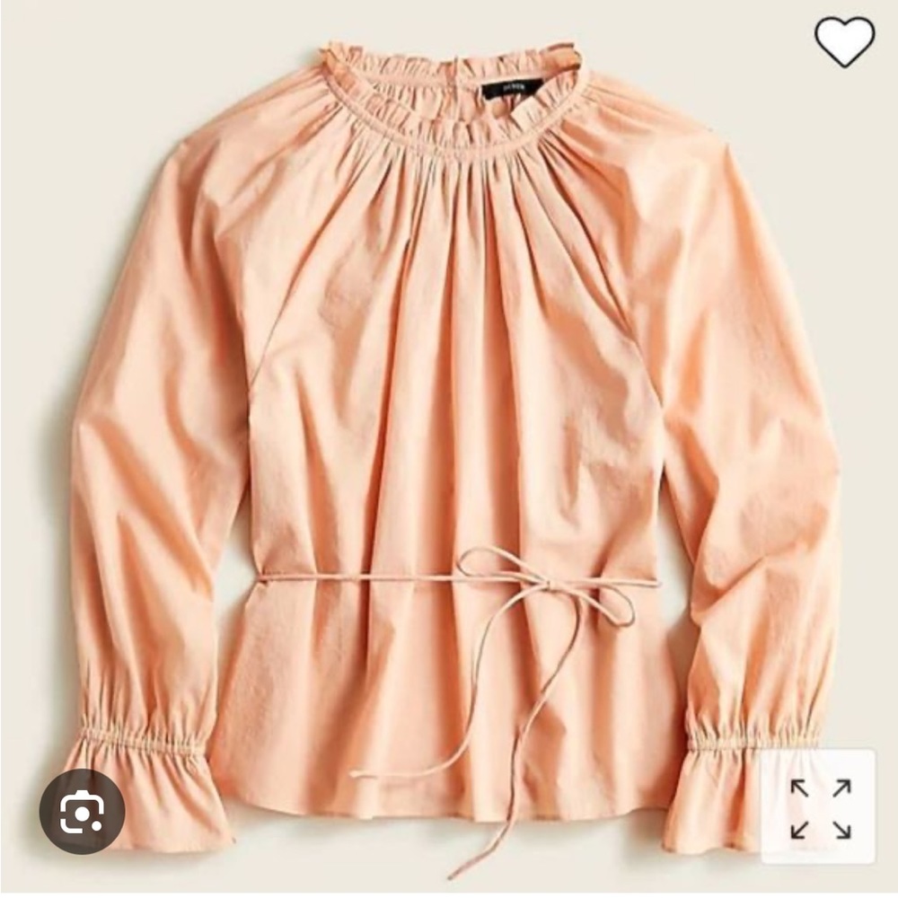 NWT J.Crew tie-waist organic cotton blouse